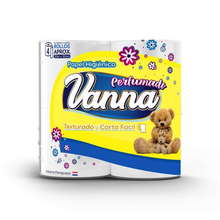 PAPEL HIGIENICO VANNA PERFUMADO 4 ROLLOS 30X10CM