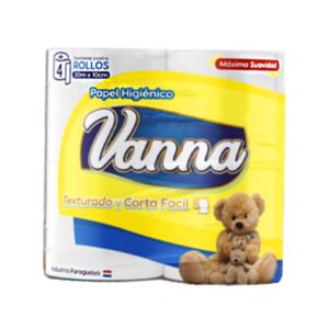 PAPEL HIGIENICO VANNA TEXTURADO 4 ROLLOS 30X10CM