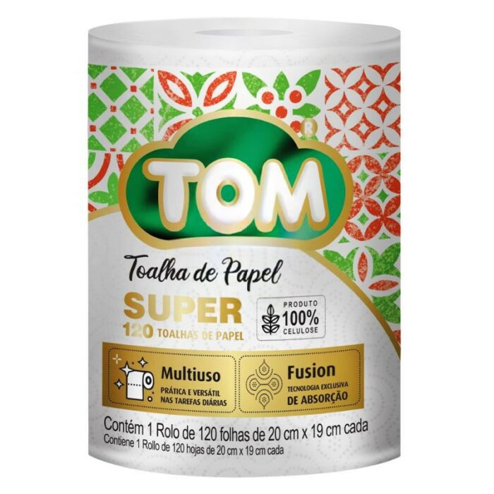 PAPEL TOALHA TOM 1 ROLO X 120 HOJAS