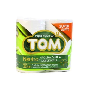 PAPEL HIG. TOM DOBLE HOJA NEUTRO 4 ROLO