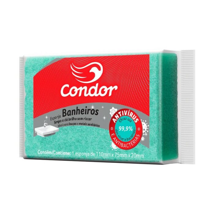 ESPONJA  LIMPIEZA DE BAÑO CONDOR 110MMX75MM