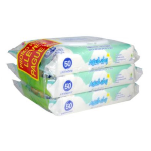 TOALLITAS HUMEDAS AGUBABY MANZANILLA 50UND X3UND
