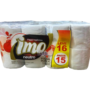 PAPEL HIG. IMO LUXO DOBLE HOJA NEUTRO 30CMX10CM 16 ROLLO
