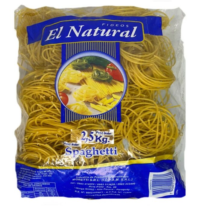 FIDEO SPAGUETI EL NATURAL 2,5KG